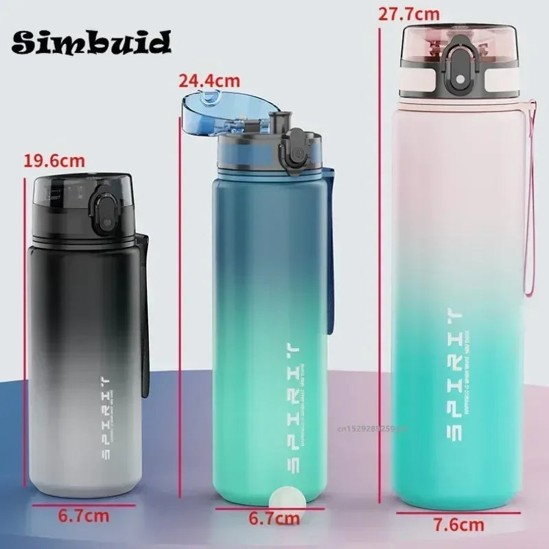 500ML/650ML/1000ML Sports Water Bottle Leak Proof Colorful Plastic Cup