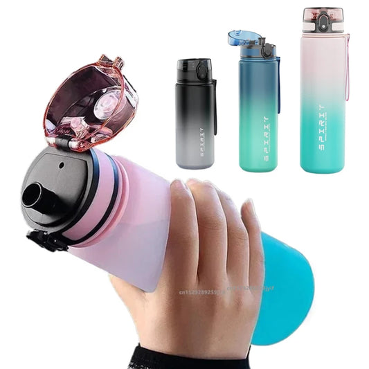 500ML/650ML/1000ML Sports Water Bottle Leak Proof Colorful Plastic Cup